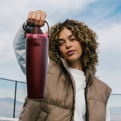 Owala FreeSip Sway Insulated Water Bottle - 40oz Stainless Steel, Two-Way Spout & Built-In Straw, Black Cherry