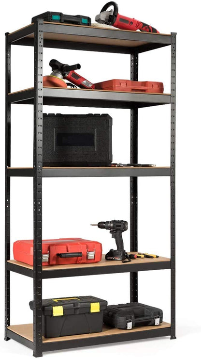 ReunionG 5-Shelf Metal Shelving Unit, Heavy Duty Storage Rack, Steel Organizer Shelves, Bolt-Free Assembly Adjustable Shelves, 36''L X 18''W X 72''H
