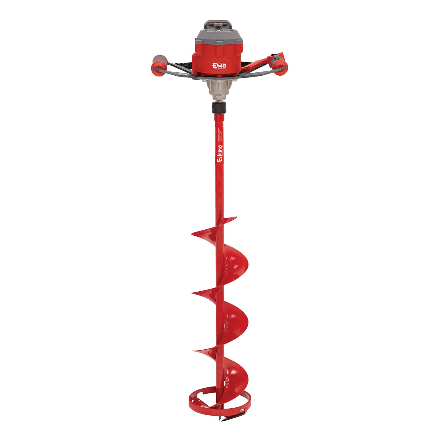Eskimo E40 8-Inch Electric Ice Auger, Full Power 40V Lithium, Steel Bit, Lightweight Powerhead, Turbo Cutting System Multi-Edge Blades, Red, 45750