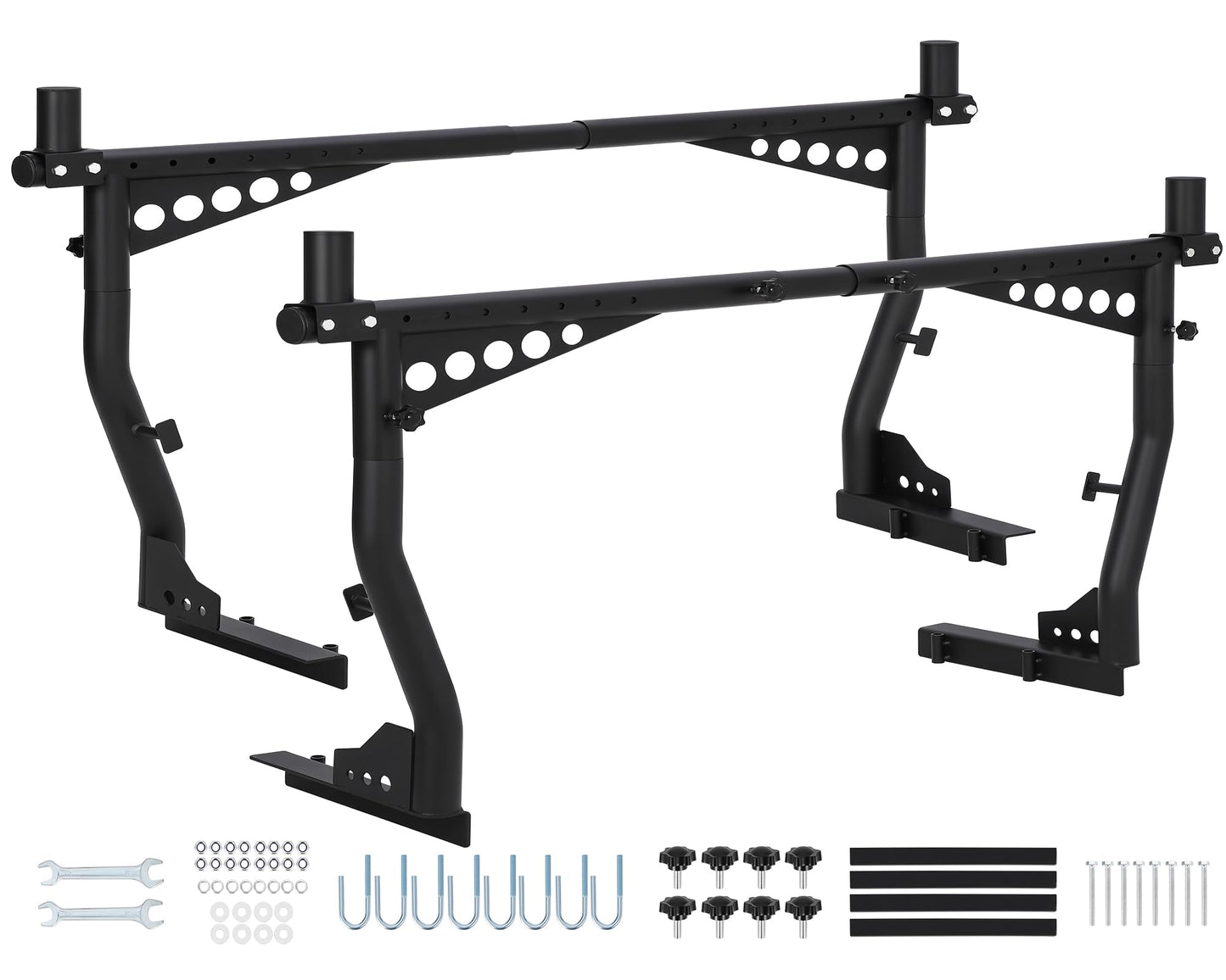 GAOMON Adjustable Steel Truck Ladder Rack 1000 Lb, 35″–67″ – Universal Pickup Bed Rack for Kayak, Ladder, Lumber, Tent, Surfboard – No-Drill Install for F150 Silverado RAM Tundra