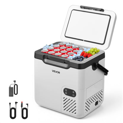 VEVOR 12 Volt Refrigerator, 19 QT/ 18L Car Fridge, Portable Electric Freezer Compressor with Handle, 12V/24V DC 100-240V AC, -4℉ to 68℉/ -20℃ to 20℃, for Truck Van RV SUV Boat Travel Camping