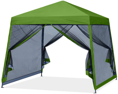 MASTERCANOPY Pop Up Gazebo Canopy with Mosquito Netting (10x10, Grass Green)