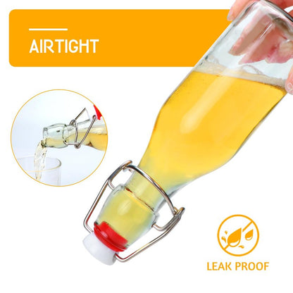 Accguan 8oz Flip Top Glass Bottle,Swing Top Beer Bottle for Kombucha, Kefir, Vanilla Extract, Beer, Beverages, Oil, Vinegar, Beer, Soda,Leak Proof，Juice, Tea(12pcs)