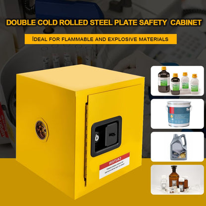 VoTwoofv Flammable Cabinet 13" x 13" x 13",Galvanized Steel Flammable Safety Cabinet,1 Door Mini Safety Storage Cabinet Flammable Liquids Storage Cabinet for Commercial Industrial and Home Use