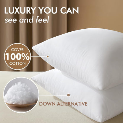 MIULEE Down Alternative Pillow Insert - Ultra Soft Fluffy Decorative Throw Pillow 12x20 Inch for Sofa & Bed