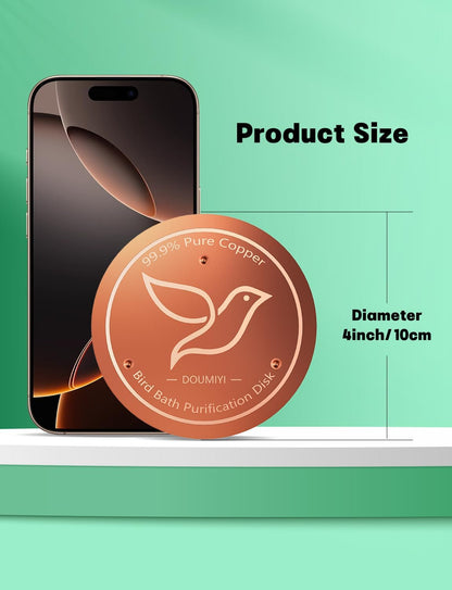 Skiennix 2-Pack Copper Bird Bath Cleaning Disks - 99.9% Pure Copper, 0.6mm Thick, Triple-Point Support