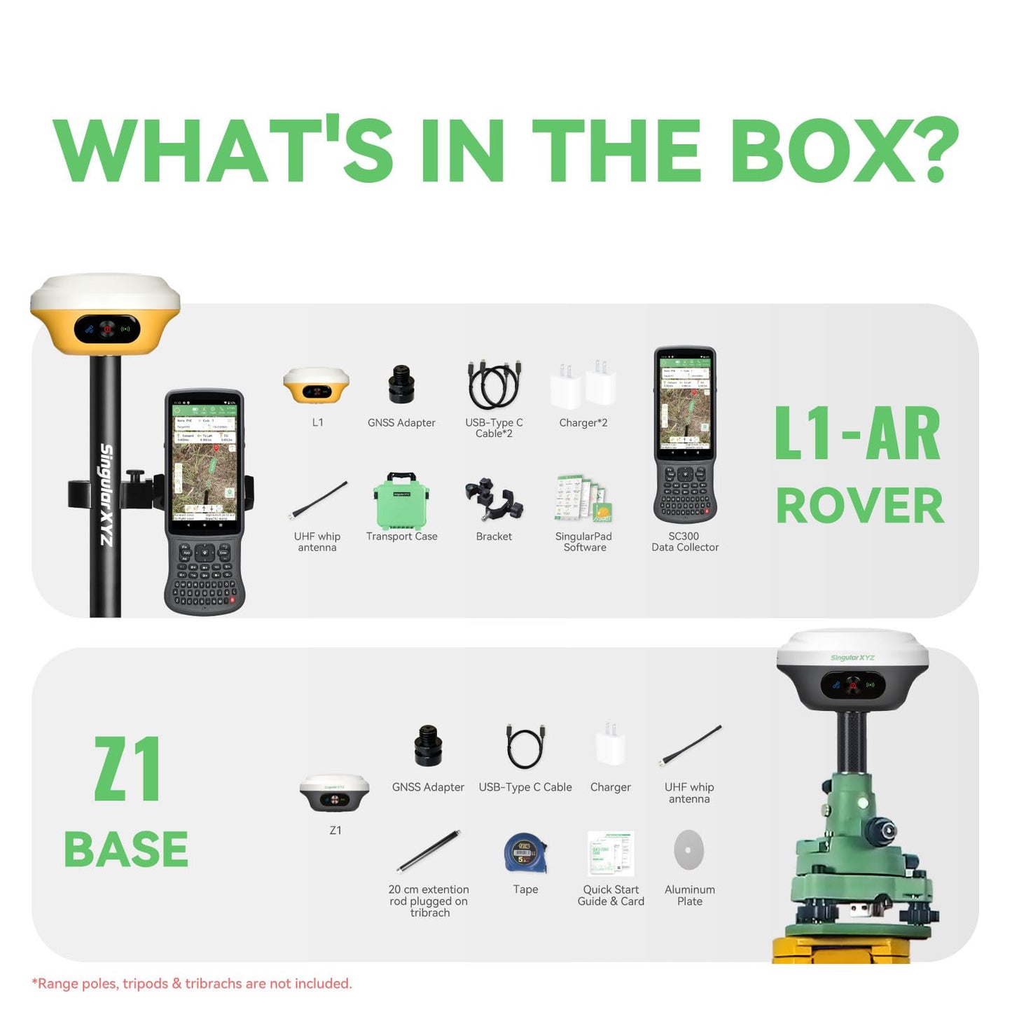 L1-AR GNSS RTK Base+Rover – RTK GPS Handheld Collector with Software & Visual Stakeout with Camera, Global Shutter with 2 MP, 2cm Accuracy, 120° Tilt Survey | Professional Support