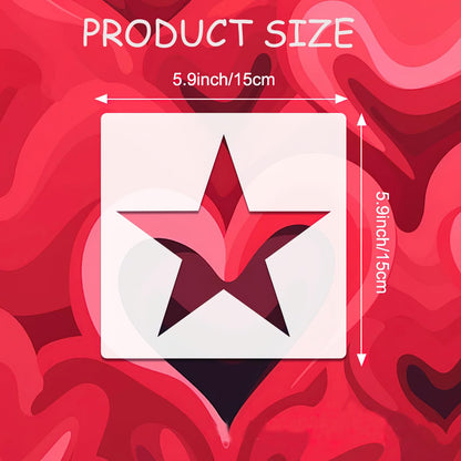 16 Pcs Reusable Painting Stencils for Adults, 4 Sizes Heart Moon Star Circle Templates for DIY Crafts, Drawing on Canvas, Wood, Fabric, Wall Decor (Not a Toy)