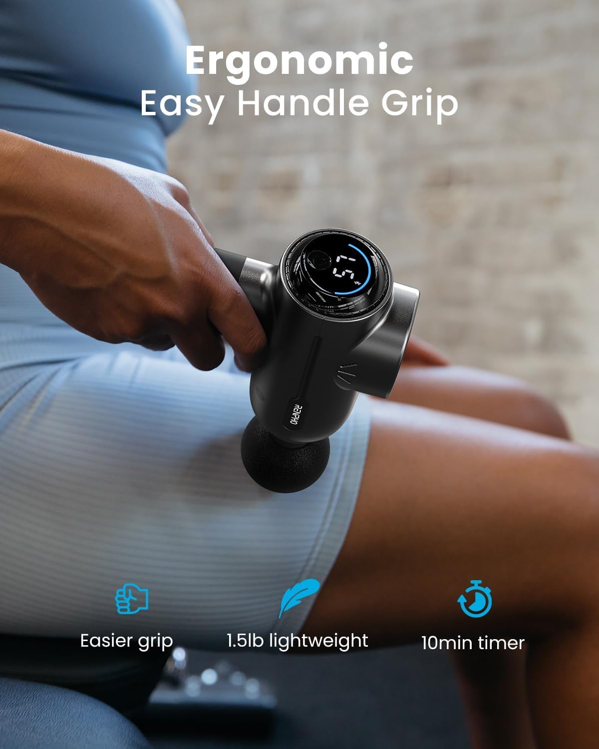RENPHO Massage Gun with Bluetooth, FSA HSA Eligible Portable Percussion Massager for Back and Neck, Handheld Device with Carry Case, Gifts for Men Women, Active+