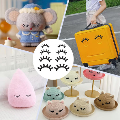 PH PandaHall 400 Pairs Felt Eyelashes 4 Sizes Stuffed Animal Eyelashes Black Eyelash Applique Patches Felt Craft Eyelash for Crochet Puppet Plush Amigurumi Cloth Hats DIY Crafts Making Supplies
