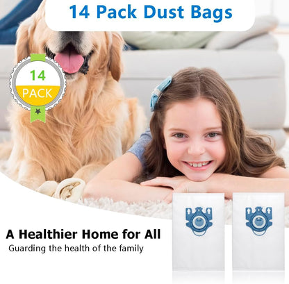 Miele 14 Pack 3D Airclean Vacuum Bags - Compatible with Classic C1, Complete C1, C2, C3 & More