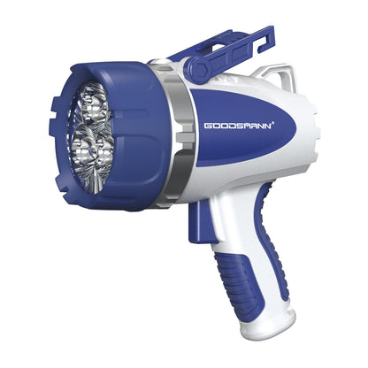 GOODSMANN Rechargeable Spotlight Flashlight LED Handheld Spot Lights Outdoor Portable IP67 Waterproof Searchlights Marine Spot Lights up to 3000 Lumen for Hiking, Boating, Hunting