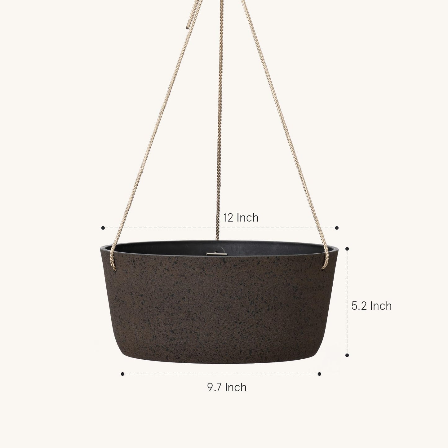 La Jolie Maison Large Hanging Planters - 12 Inch Outdoor Flower Pots, Hanging Garden Planters Set of 2, Iron Color