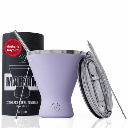 Mother’s Day Gift for Mom – [Lilac] Stainless Steel Martini Glass, Unbreakable Metal Cocktail Glass, Unique Gift for Women Wife, 10oz Elegant Drinkware