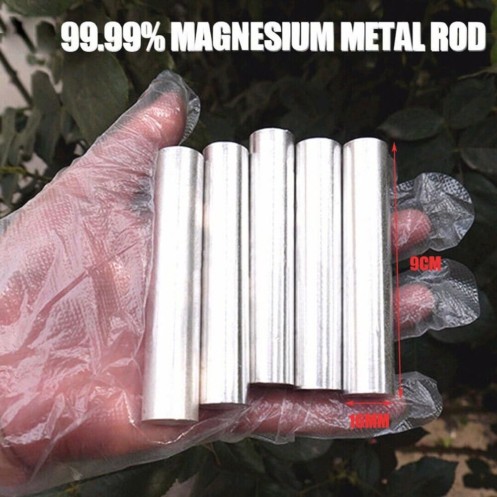 40pcs High-Purity Magnesium Rods 99.99% Mg, 16mm x 9cm, for Outdoor Fire Starting & Survival Emergency Use