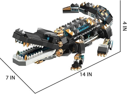Animal Heavy Armored Jagged Alligator Building Block Toys (500+ PCS) Gifts for Adults and Children
