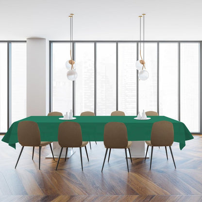 YSYJ 3 Pack Dark Green Plastic Tablecloth Disposable Rectangular Table Cloth 54 x 108 Inch Table Cover for Parties
