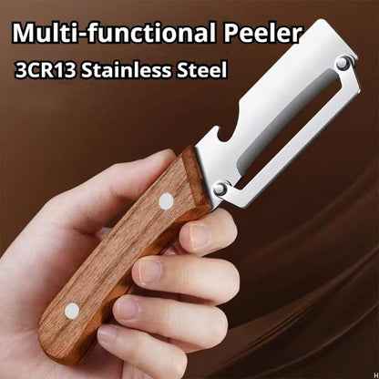 Skiennix 2-In-1 Multifunctional Vegetable Peeler - Thickened Stainless Steel Kitchen Tool | Includes Bottle Opener