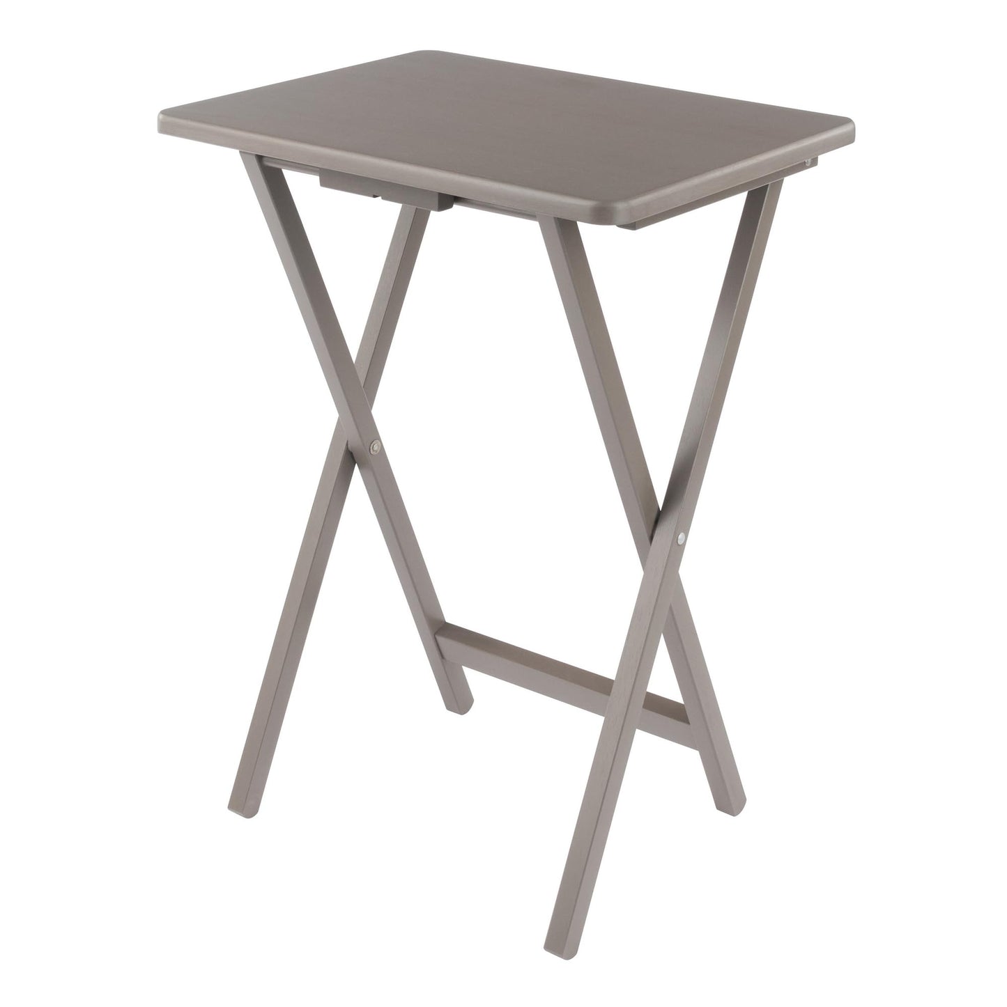 Winsome Alex Set of 4 Foldable Snack Tables with Storage Rack, Easy to Store Portable Fold Up Table Set for Kitchen, Living Room TV Dining, Crafts, Puzzles, Work from Home