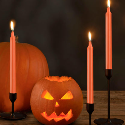 24 Pack Orange Spell Chime Candles – Premium Mini Unscented Taper Candles for Rituals, Prayer, Meditation, Altar, Spells – 4" Tall – Ideal for Witches & Spiritual Practices