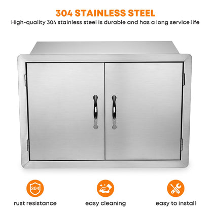 Stanbroil Stainless Steel Outdoor Kitchen Double Door Dry Storage Pantry, 30- Inch