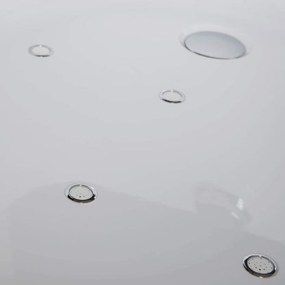 WOODBRIDGE 67" Acrylic Freestanding Bathtub Contemporary Soaking Chrome Overflow and Drain,White Air Bubble Tub