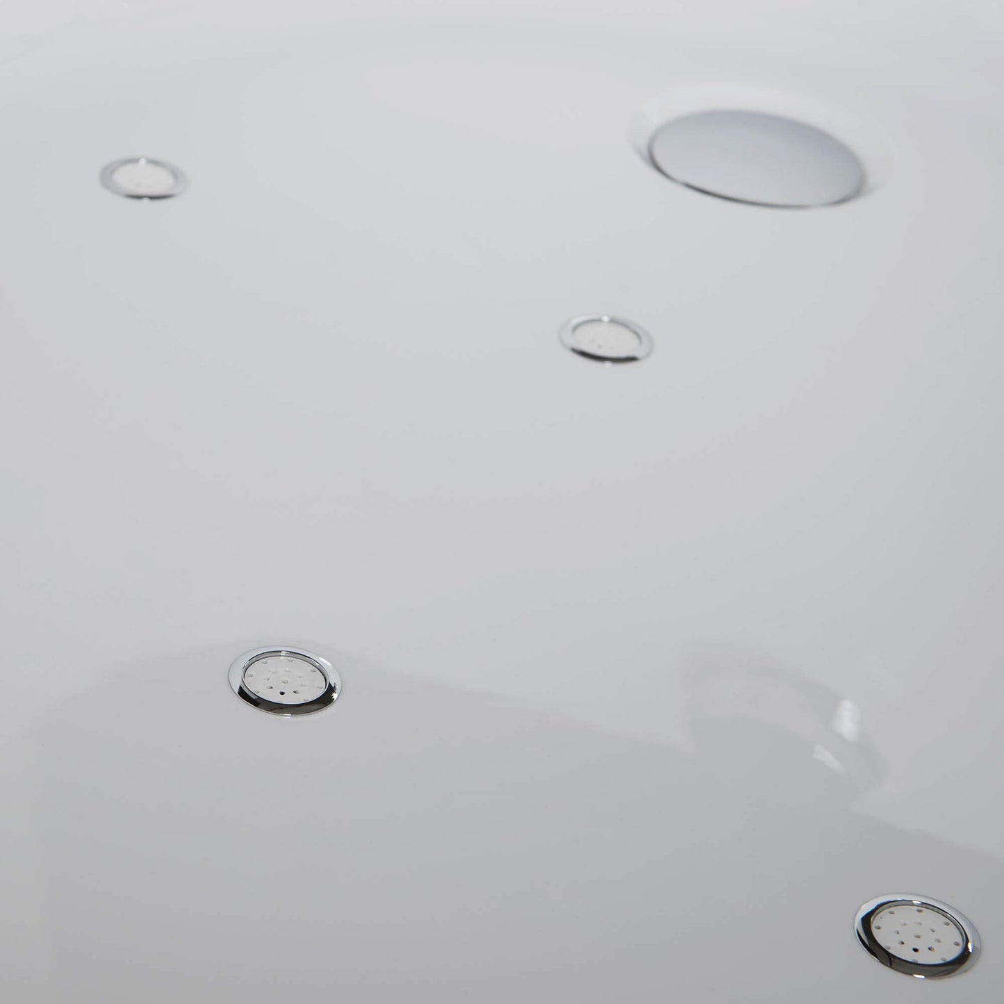 WOODBRIDGE 67" Acrylic Freestanding Bathtub Contemporary Soaking Chrome Overflow and Drain,White Air Bubble Tub