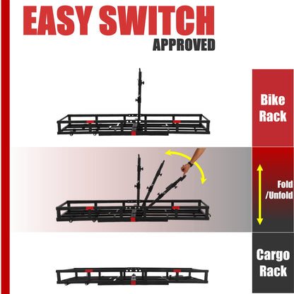 Hitch-Mount Bike Rack for Ebike Heavy-Duty - Fits 2 Electric/Fat-Tire, Fits 2" Receiver for Car SUV Truck RV Minivan