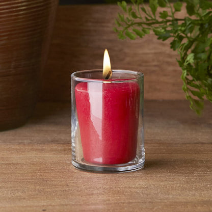 Root Candles Winter Holiday Scented Votive Candles Beeswax Blend Premium Handcrafted 20-Hour Votives, 18-Count, Hollyberry