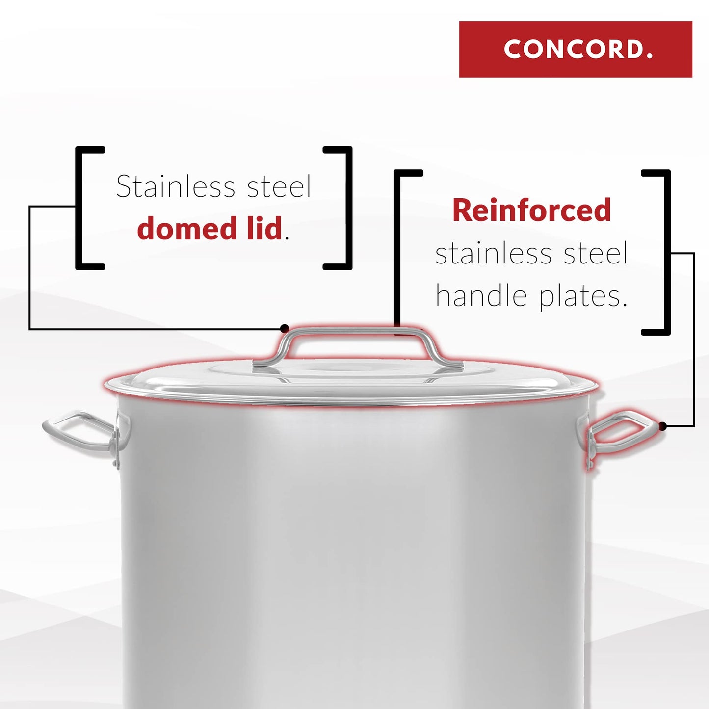 CONCORD Stainless Steel Stock Pot w/Steamer Basket. Cookware great for boiling and steaming (40 Quart)