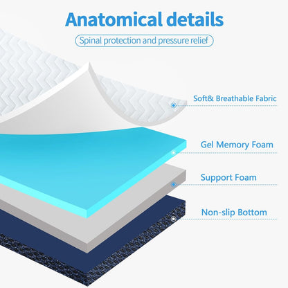 CYMULA Folding Mattress Single Size,6 inch Memory Foam Tri Portable Trifold Mattress Topper Single with Breathable & Washable Cover, Foldable Sofa for Camping(25"×75"×6")