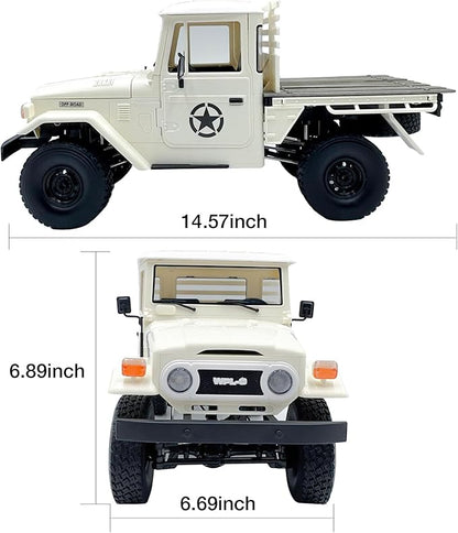 ARRIS WPL C44 1/16 RTF Off-Road RC Crawler 2025 New FJ45 RC Car with 370 Motor 2.4Ghz Remote Control Buggy 4WD RC Pickup Truck with LED Light Hobby Grade Gifts