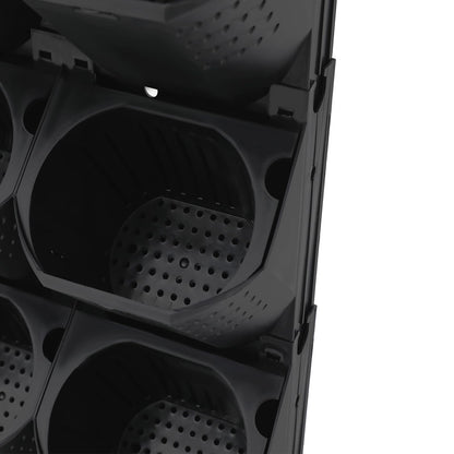 kunghei 36-Pot Wall Mounted Planter – Vertical Wall Planter with Water Storage Layer, Stackable Flower Pot Holder for Indoor Outdoor Garden Balcony (12 * 3-Pot) (Black)