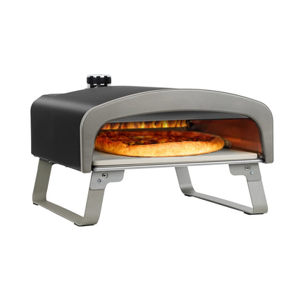 Q Pizza Outdoor Pizza Oven, Portable Gas Pizza Oven with 13x13in Pizza Stone for Outside Cooking, Backyard Pizza Maker, Pizza Accessory Ideal for Outdoor Kitchen and Party, Great Gift PS100