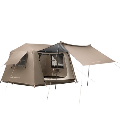 BISINNA 4 Person Camping Tent Family Cabin Tents with Full Rainfly Waterproof Large Double Layer Glamping Tent for Car Camping Outdoor Picinic