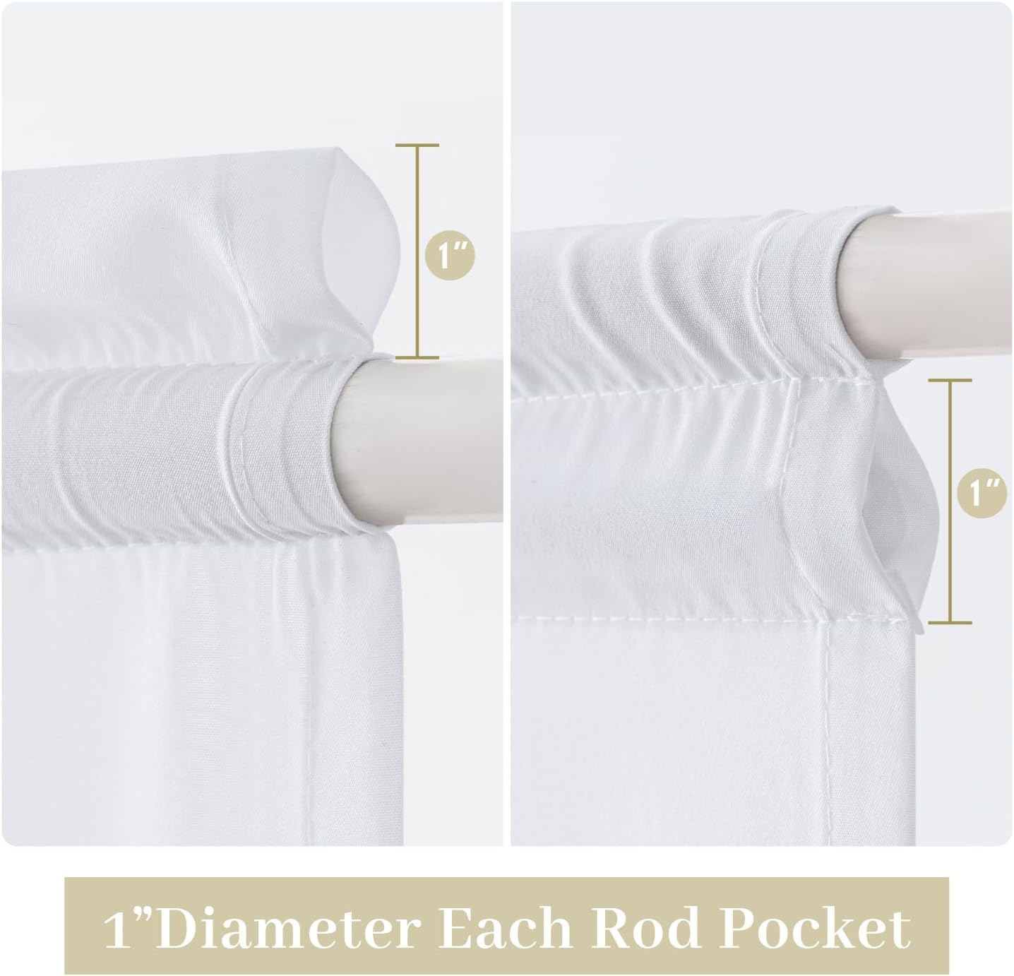 MIULEE French Door Curtains - Non-See-Through Privacy Sheer Drapes | White, 26 x 72 Inches, 2 Panels