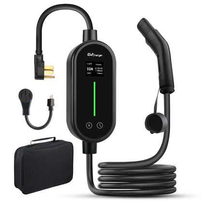Junsun Portable Electric Car EV Charger Level 1/2 for Tesla 21ft Cable NEMA 14-50P 5-15P NACS Connector Compatible with Tesla Models X/Y/3/S