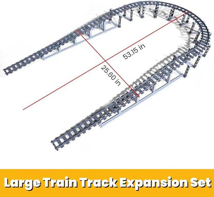 Finger Rock City Train Tracks Building Block Set 212 Pcs Flexible Rails Train Track Railroad Expansion Accessory Set Uphill and Downhill Straight Curved Tracks