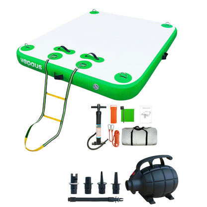 vapaus Inflatable Floating Dock with Electric Air Pump Bundle – Versatile Water Platform with Quick Inflation for Outdoor Fun