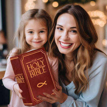 HBQTYXGS Bible Pillow，The Holy Bible Pillow Plush - Book Shape，That Opens Christian Holy Bible Stuff Religious Party Favors Gifts，for Kids Adults Christian Gifts (Purple)
