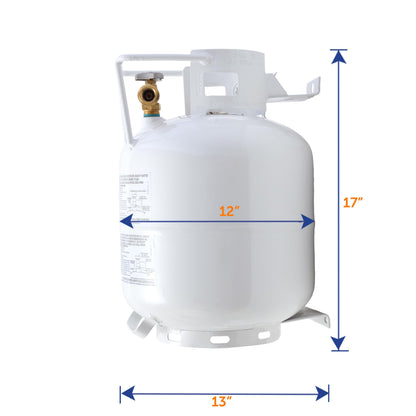 Flame King YSN201HZL 20-LB Steel Horizontal Propane Tank Cylinder for Fire Pits and Tables, Patio Heaters, Barbeques, RVs, and Truck Campers, White