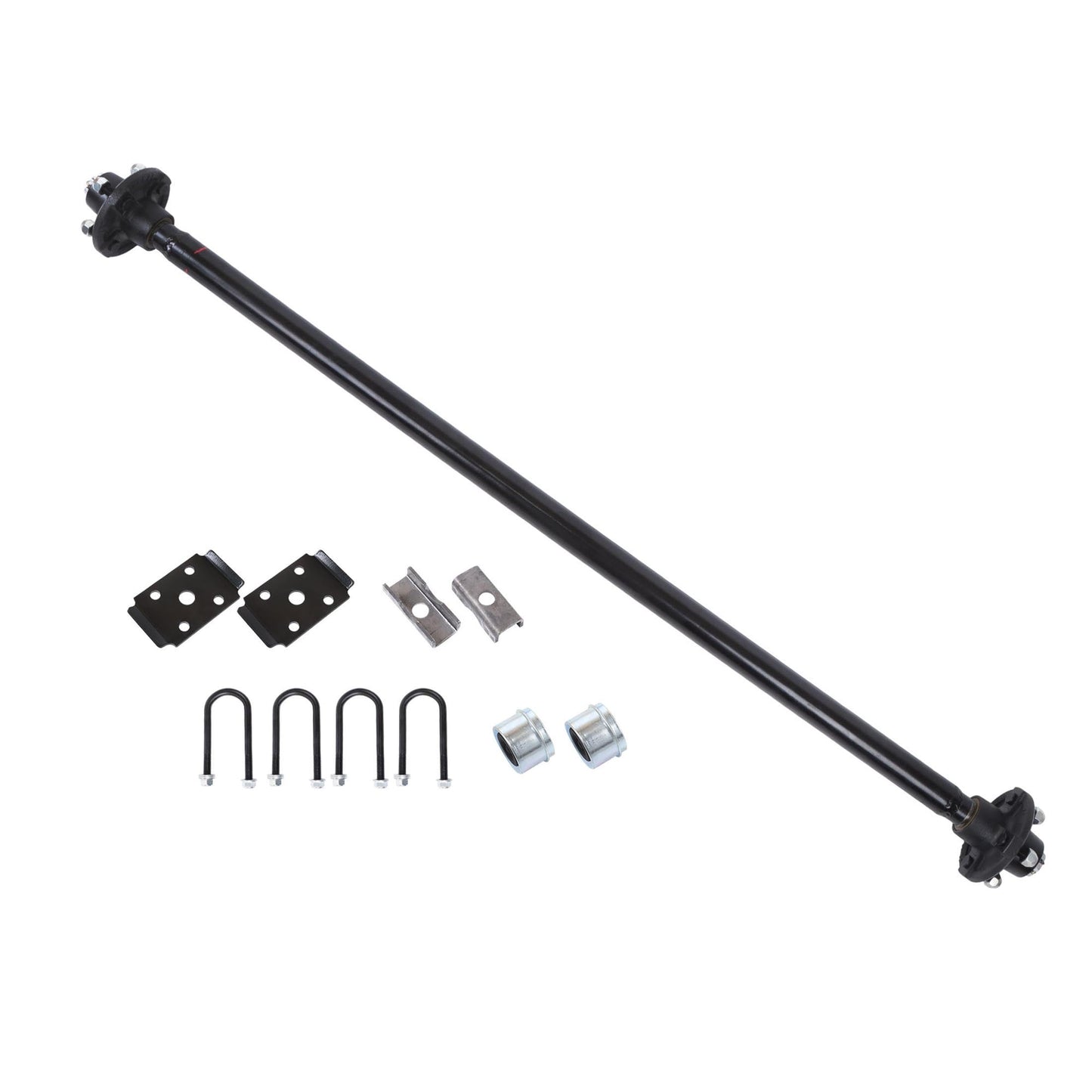 Thomletha Trailer Axle 2000 lbs Axle Beam 4 Lug Trailer Axle 56.5 inch Hub Face 46.5 inch Spring Center