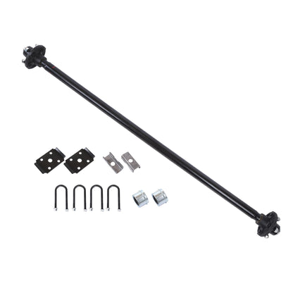 Thomletha Trailer Axle 2000 lbs Axle Beam 4 Lug Trailer Axle 56.5 inch Hub Face 46.5 inch Spring Center
