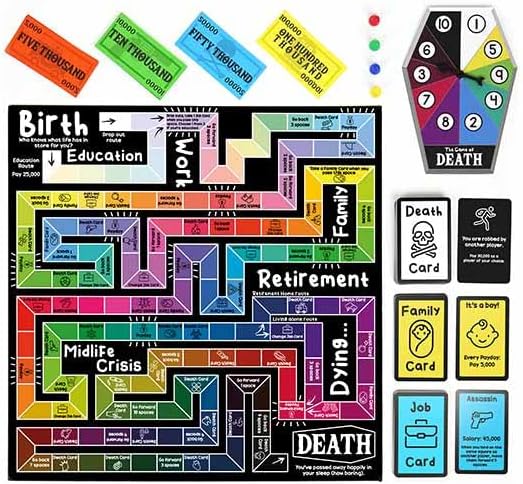 Gift Republic Game of Death – Live Fast Die Young | Dark Humour Adult Party Board Game | Outrageous Survival Challenge for 2- Players | Mature Content