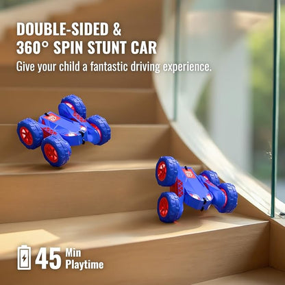 Remote Control Car Rechargeable RC Cars &amp Remote Double-Sided Driving 360° Flips Rotating 2.4Ghz 4WD All Terrain Stunt Race Car Toy Christmas Birthday Gift for Kids Boys 3-12