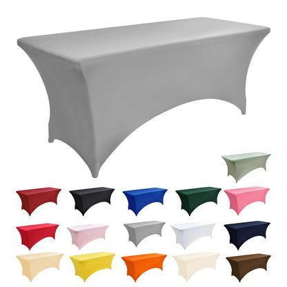 ZarzaaSik 109 2-Pack 4ft Spandex Table Covers for Rectangular Folding Tables - Wrinkle Resistant Stretch Tight Table Cloths - Ultimate Fitted Table Protector for Parties, Banquet, and Wedding