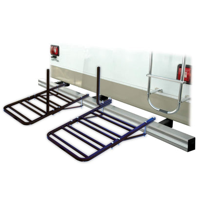 Swagman RV Approved 4 Bike RV Bumper Mount Rack – U-Bolt Mounted Carrier for Travel Trailers, 5th Wheels and RVs