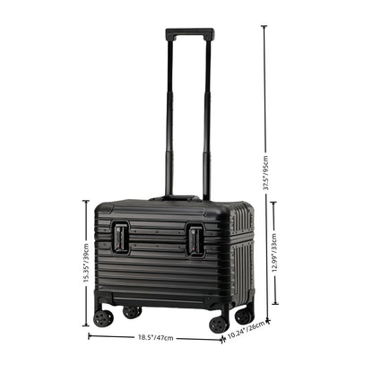Perle Path Full Aluminum Camera Carry-On Luggage DSLR Shockproof TSA lock Photography Gear Case with Removable Dividers & 360° detachable Wheels Luggage Rolling trolley case storage case (black)