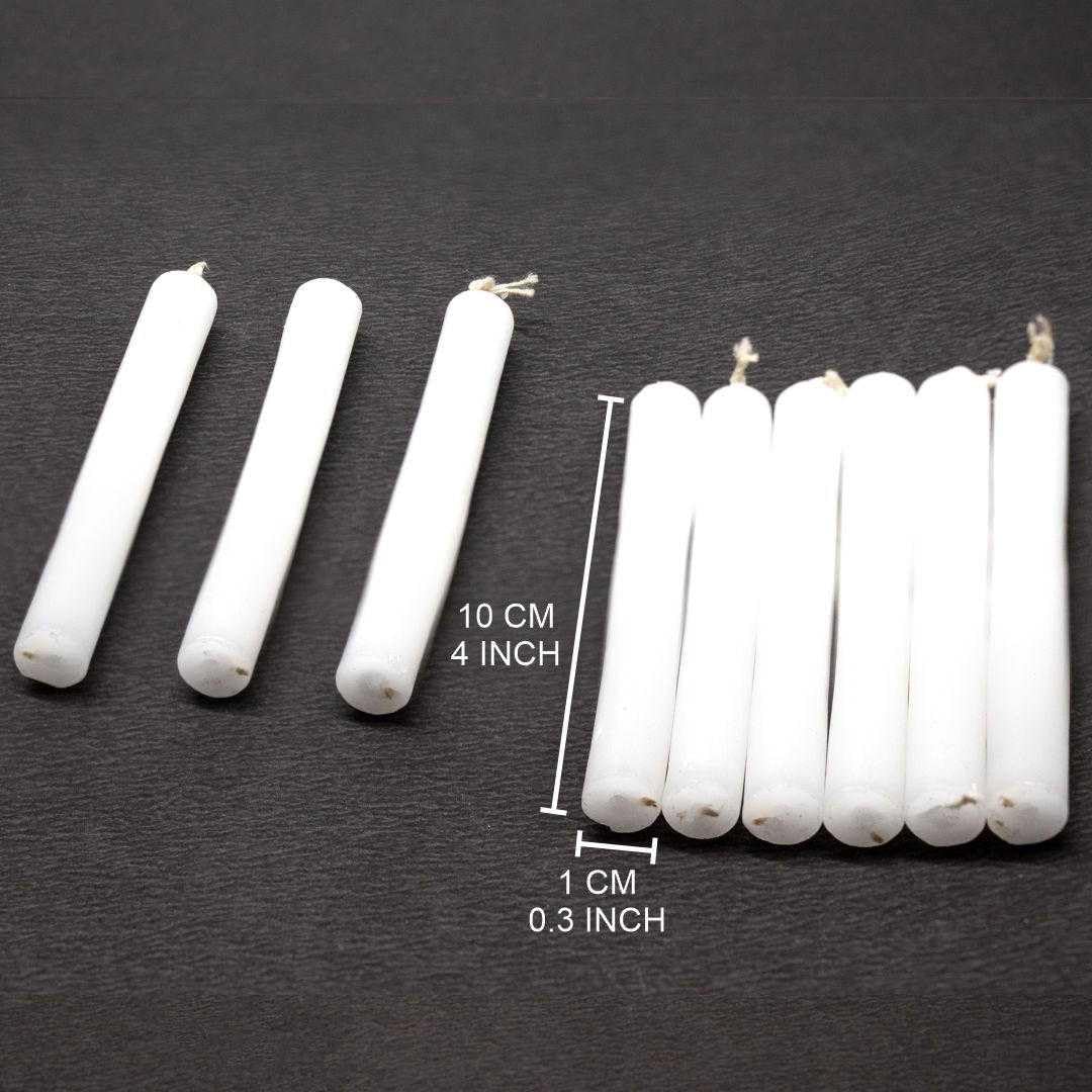 Vrinda® 4" Mini Chime Ritual Spell Unscented Taper Candles - Set of 20 (White)