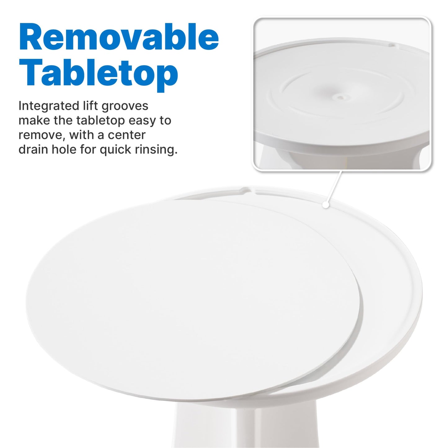 Step2 Vero in-Pool High-Top Bistro Table, 42 in. Outdoor Bar-Height Table for Pool Ledges up to 36 in. of Water, UV-Resistant, White